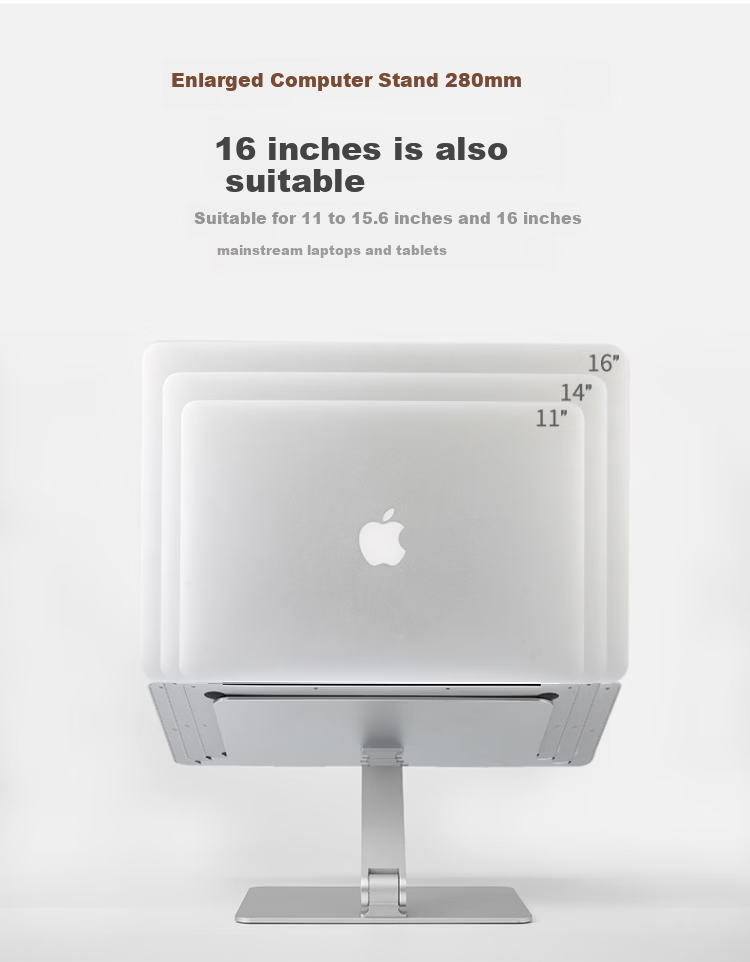 ECOLA Laptop Stand, Computer Desk, 360° Rotating Monitor Riser, Aluminum Alloy Heat Sink, Foldable Height Adjustable, for Huawei, Lenovo Legion, MacBook, Qingyun AT28PSV 6