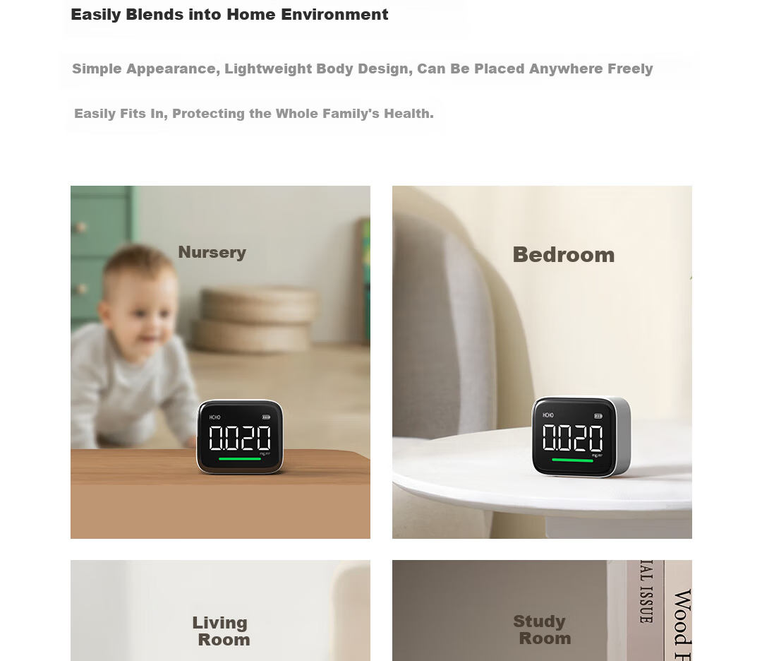 DUKA Formaldehyde Detector Home Formaldehyde Tester Air Quality Monitor Temperature Humidity Meter Clock Mijia Smart HF1 15