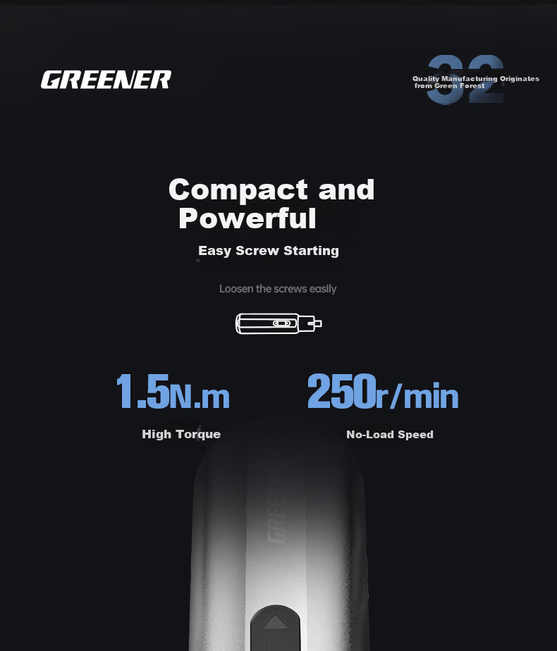 GREENER Magazine-Type Electric Screwdriver 56-Piece Rechargeable Household Mini Cordless Precision Electric Screwdriver Set 6