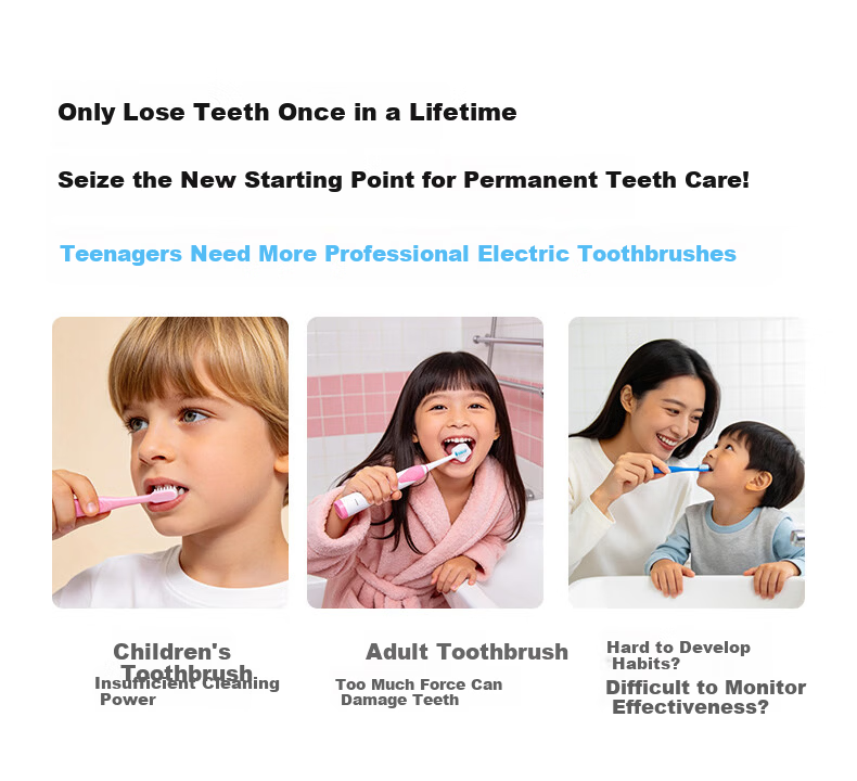 ApiYoo AiYou P9-F Kids Electric Toothbrush for Children and Teens Ages 9-18, Voice Leak-Proof Reminder, Sonic Vibration, Birthday and Children's Day Gift 4