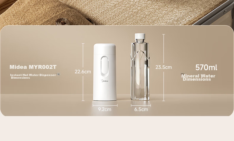 Midea Portable Instant Heating Water Dispenser Small Household Bottled Water Dorm Travel No Installation Foldable Electric Kettle MYR002T 5