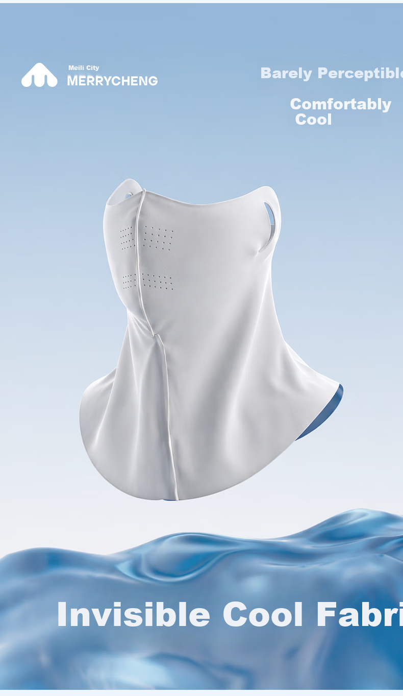 Meilicheng Women's Sunscreen Mask UV Protection Face Cover High-Value Lightweight Cooling Facekini Face Shaping KZ03 Black 5