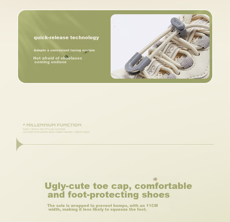 CAMEL Lemon Cute Outdoor Women's Hollow Sandals Thick Sole Beach Sports Shoes L26M202032 Beige/Gray 37 13