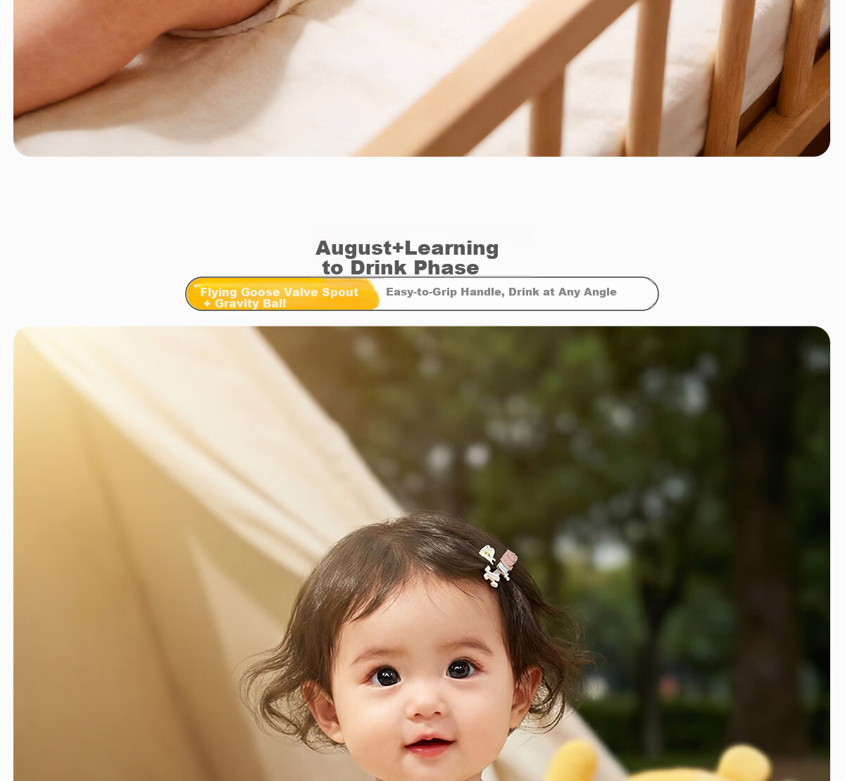 NEVS Baby Duckbill Sippy Cup Infant Training Cup Flip Lock Children's Water Cup PPSU Gravity Ball Straw Cup 300ml 26
