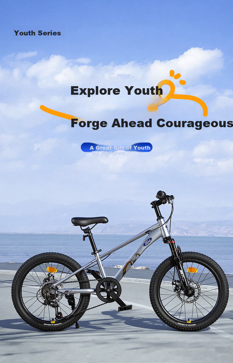 Ford Kids Mountain Bike Boys and Girls Student Pedal Bike 6-15 Years Old TX550 20-inch Cool Shadow Black 1