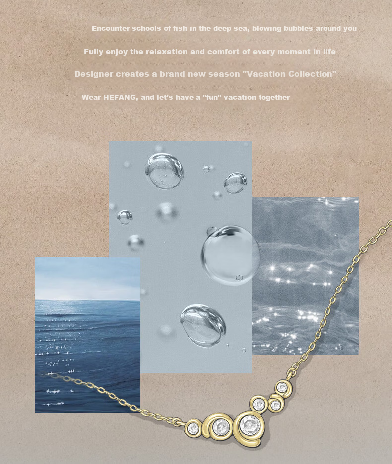 HEFANG Bubble Stud Earrings Simple Necklace Luxury High-End Feel [Birthday Gift for Girlfriend Wife] 2