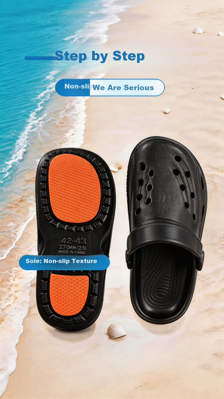 HIPANDA Non-Slip EVA Summer Men's Sandals Outdoor Driving Beach Slippers Women's Closed-Toe Slides 2
