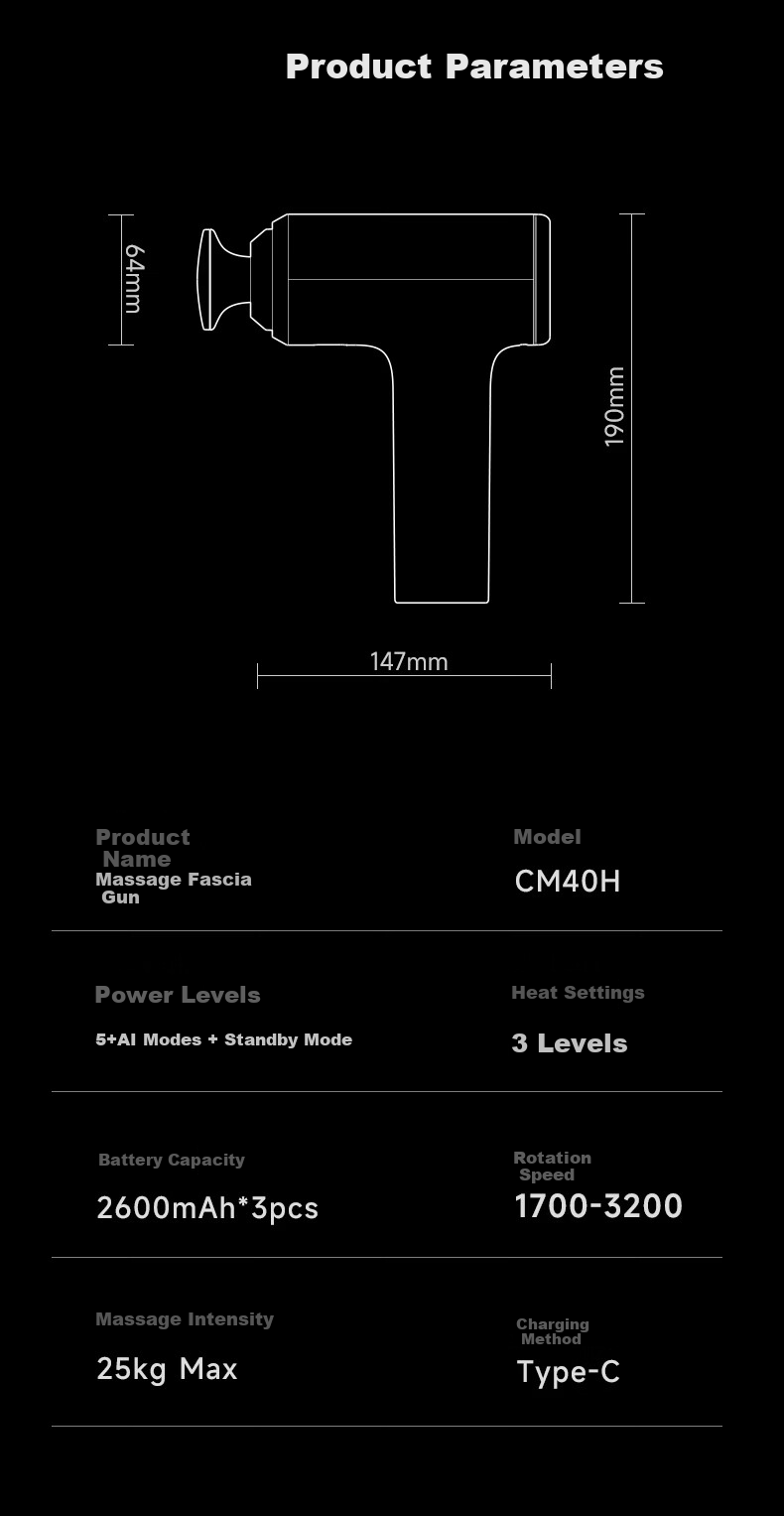 Yun Kang Bao Fascia Gun Muscle Massager Silent Professional Heat Therapy Fitness Massager Shoulder Neck Waist Back Full Body Muscle Massager Gift Recommended for Men and Women 15