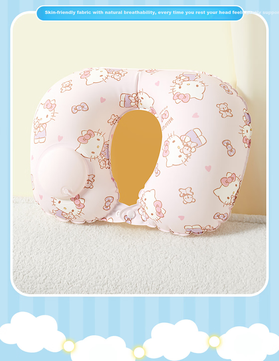 MINISO Sanrio Series Printed Portable Inflatable U-Shaped Pillow Cinnamoroll Portable Travel Pillow 3