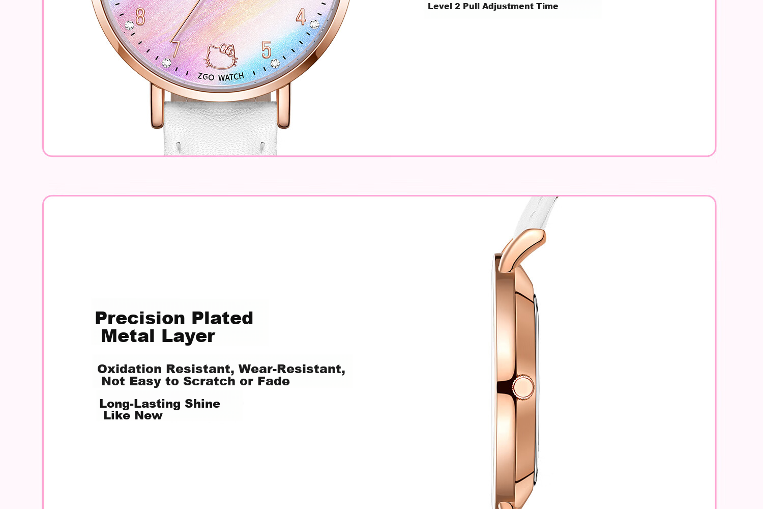 Hello Kitty Girls' Watch Student Dual Calendar Luminous Waterproof Kids' Watch for Elementary and Middle School Girls Exam Wristwatch 20