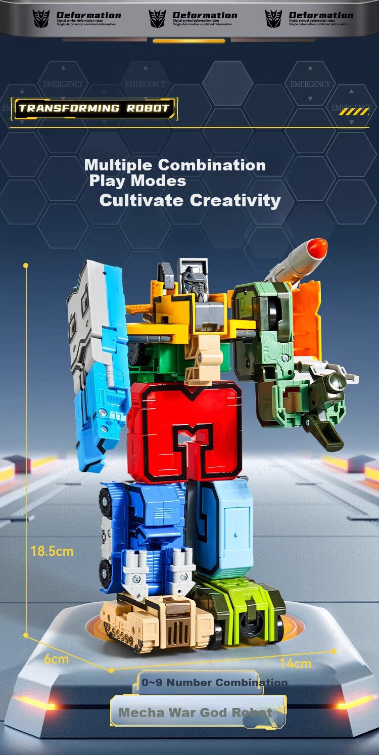 Floating Digital Transforming Robot Educational Toy 10-Piece Number Transforming Toys Children's Day Gift 7