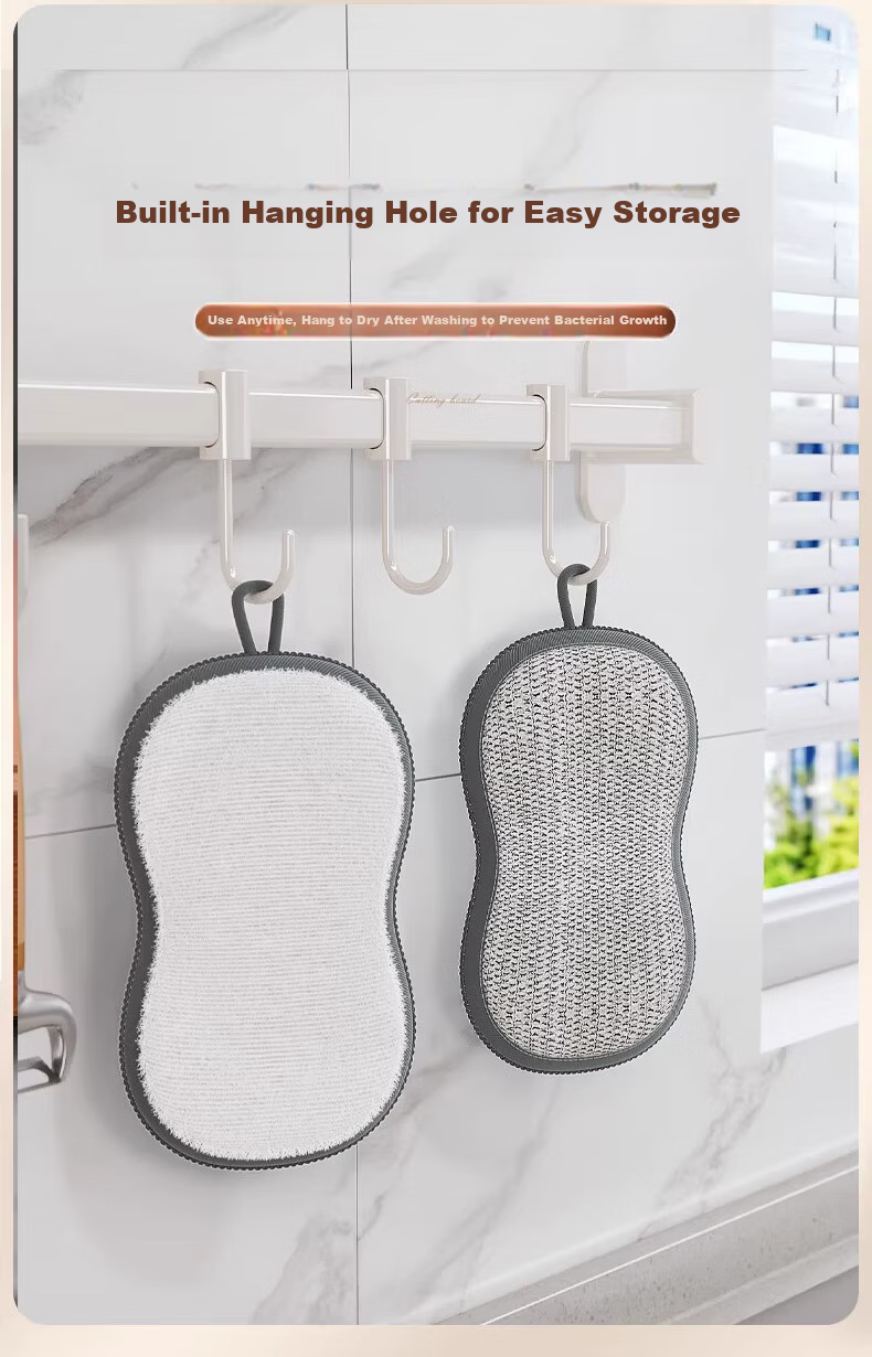 Besnay Long Handle Pot Cleaning Brush with Suction Cup Non-Stick Pan Scrubber Kitchen Dishwashing Brush 11