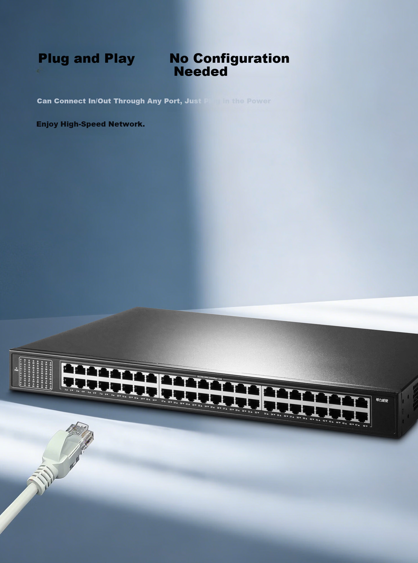 Xilivision 48-Port 2.5G Unmanaged Plug-and-Play Full Ethernet Switch SR-S25G1048 3