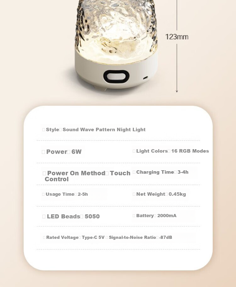 Shangjia Yalang New Bluetooth Speaker Water Ripple Starry Sky Projection Ambient Light Bedroom Bedside Night Light Women's Day Gift 12