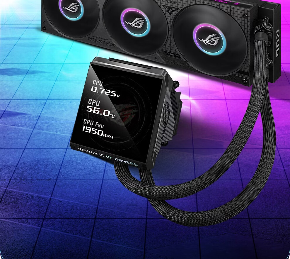 ASUS ROG Ryujin IV 360 ARGB LCD Standard Edition All-in-One Liquid Cooler 5.08-inch Screen Pre-installed Fans Q-Connector Support 3
