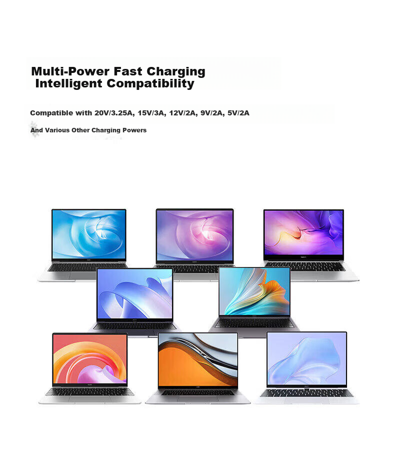 Lantuo 65W GaN Laptop Charger Set Type-C PD Fast Charger for MacBook Xiaomi Huawei Lenovo Power Adapter Cable Apple 17 5