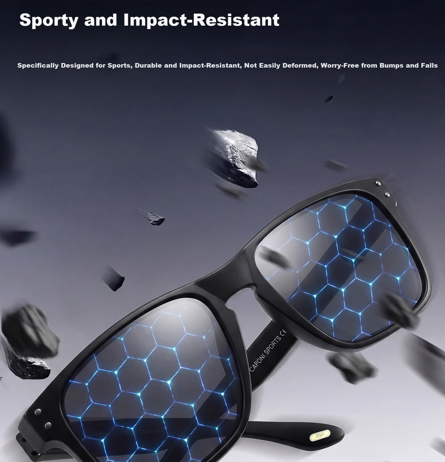 CAPONI Cycling Polarized Photochromic Sunglasses UV Protection Sports Mountain Running Day and Night Use 18