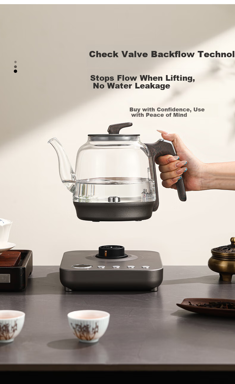 Biooner Fully Automatic Water Filling Electric Kettle Glass Kettle 1L Tea Table Integrated Tea Table Tea Set Water Pump Electric Tea Stove RY-D8 6
