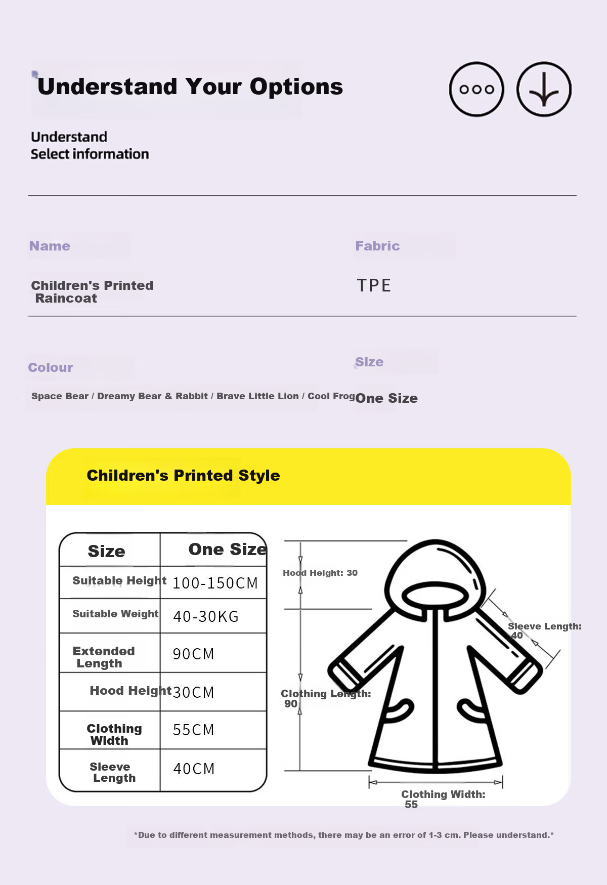 Kelorock Disposable Raincoat Printed Thickened Portable Anti-Storm Rain Poncho with Hood Brim Long Children's Raincoat for Electric Vehicles 7