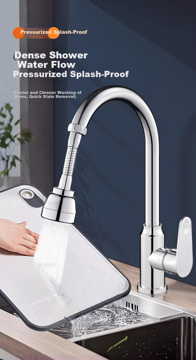 Denwalk [Germany] Kitchen Faucet Brass Spout Long Extension Booster Aerator Three-Mode Splash-Proof V-Shaped Nozzle 9