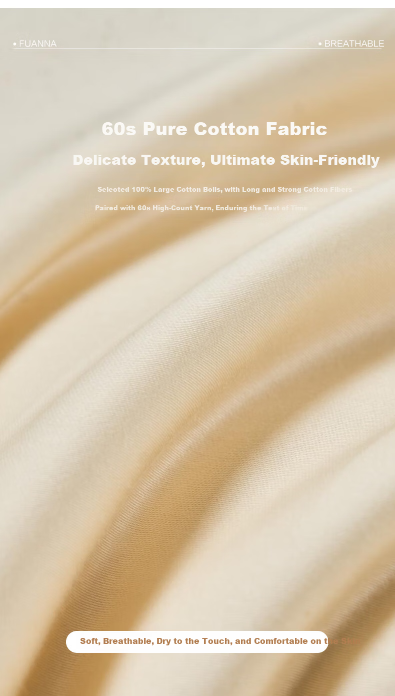 Fuanna Class A Cotton Summer Quilt 60s Pure Cotton Sateen Cooling Quilt All Cotton Air Conditioning Quilt Double Extra Large 230*229cm 2