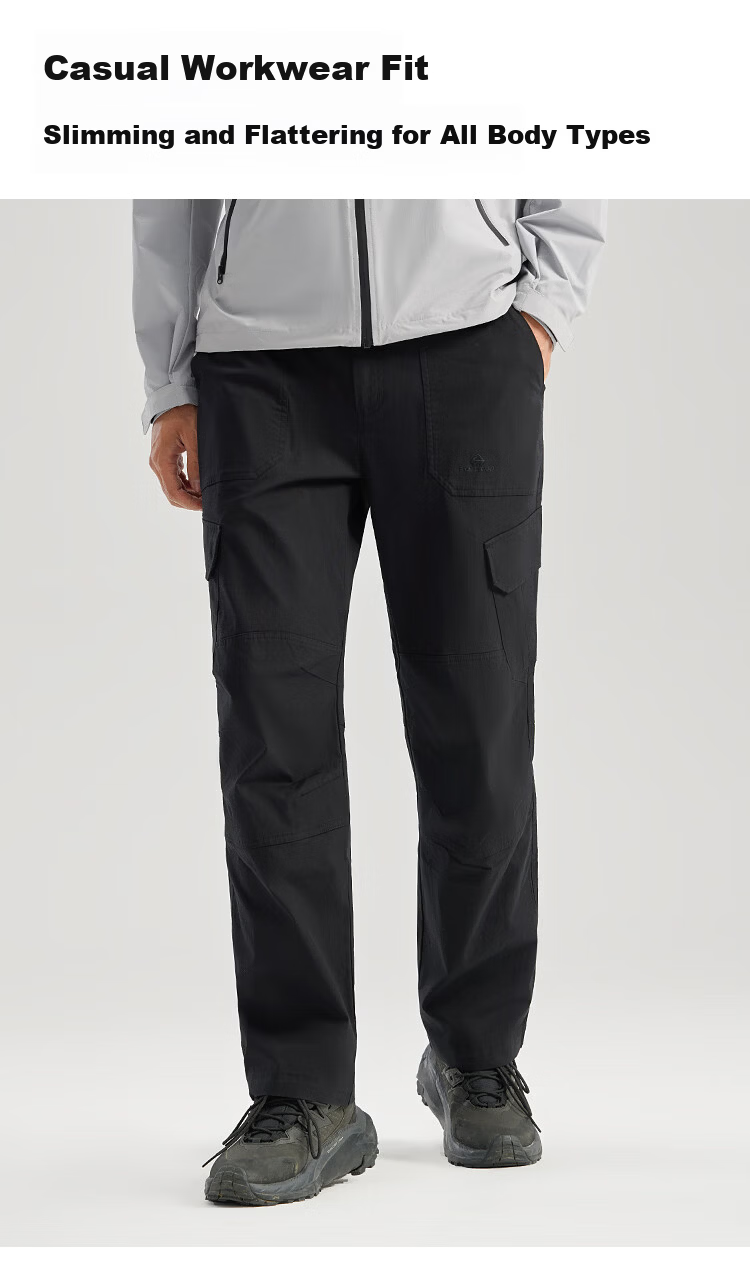 Toread Men's Work Pants Spring Summer Lightweight Outdoor Straight-Leg Durable Loose Sports Long Pants Multi-Pocket Breathable Hiking Pants 3
