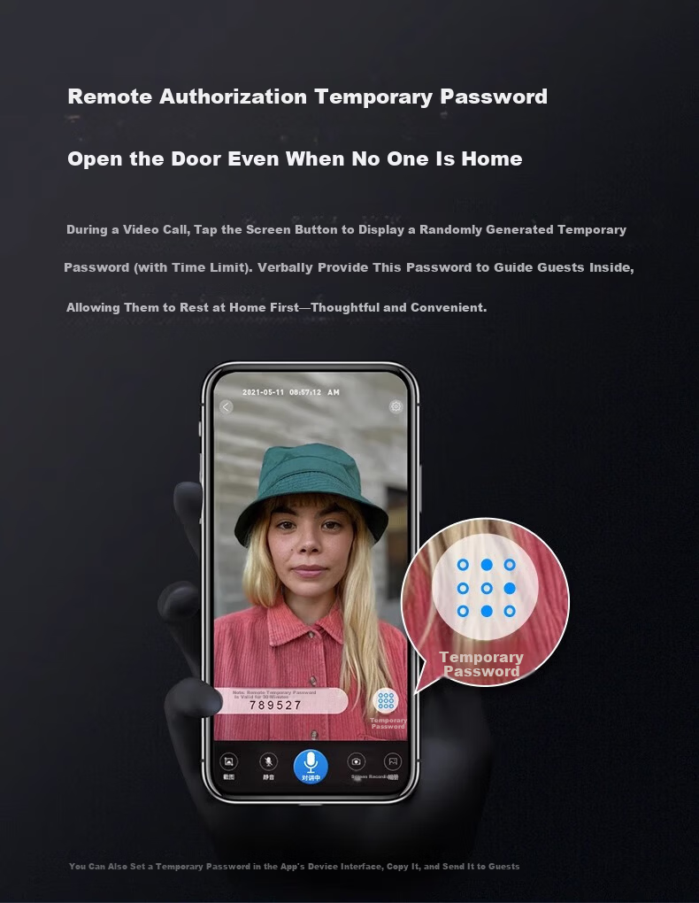 KAADAS Smart Lock Visual Peephole HD Fingerprint Electronic Lock Fingerprint Smart Lock Genesis K20-V(V2) Red Copper 12