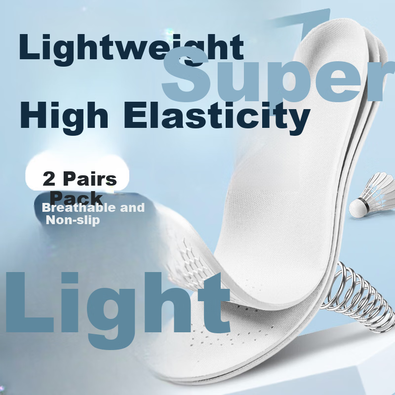 Vitality Rebound Lightweight Sports Insoles 2 Pairs Men Sweat-Absorbing Odor-Resistant Soft Breathable Cushioned Shock-Absorbing Comfortable for Long Standing Running Women Summer Size 35-36