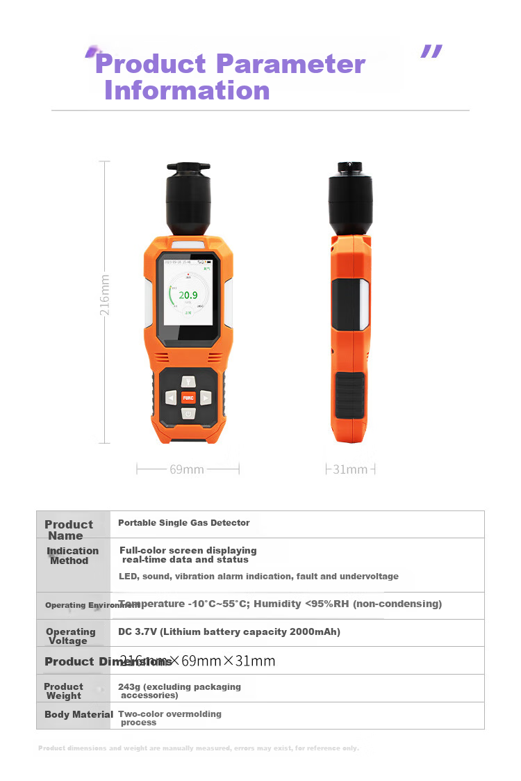 Aikosi Portable Oxygen Gas Detector Alarm O2 Concentration Tester Large Range 0-100% VOL Oxygen Meter 11