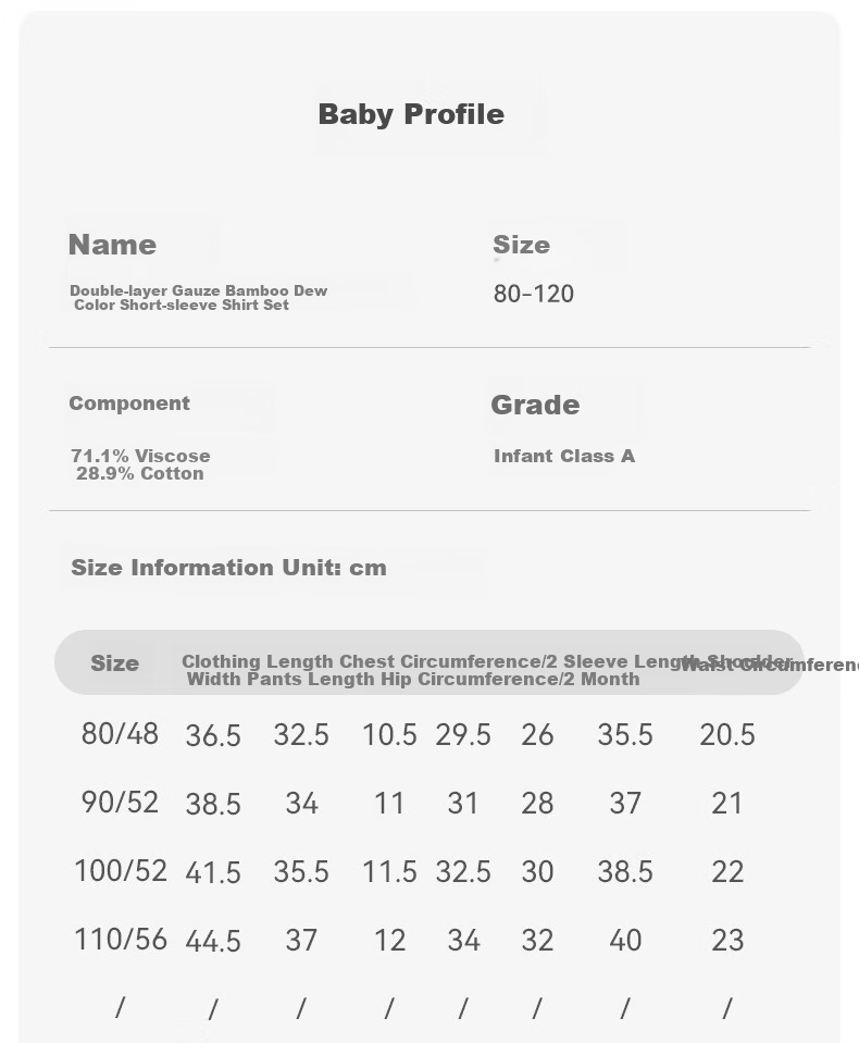 Happy Little Bear Summer Short Sleeve Shirt Set Baby Antibacterial Mite-Resistant Two-Piece Short Sleeve and Shorts Thin Separate Outfit 16