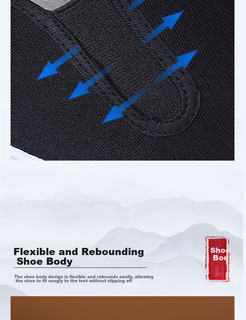Yidisen [Beef Tendon Sole] Authentic Old Beijing Cloth Shoes Multi-layer Sole Mugwort Deodorant Breathable Non-slip Wear-resistant Black 45 8