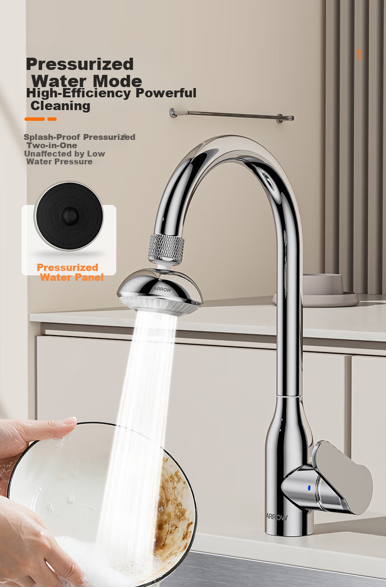 ARROW HT Small UFO Pressurized Splash-Proof Faucet Aerator Extender Dense Water Multi-Function 360° 5