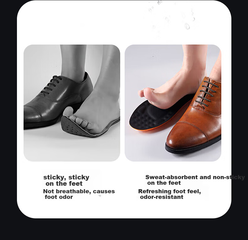 Aokang Genuine Leather Soft Cowhide Insole for Men’s Shoes, High-Elastic Sponge Sports Insole, Shock Absorbing, Breathable, Comfortable for Military Training and Long Standing 9