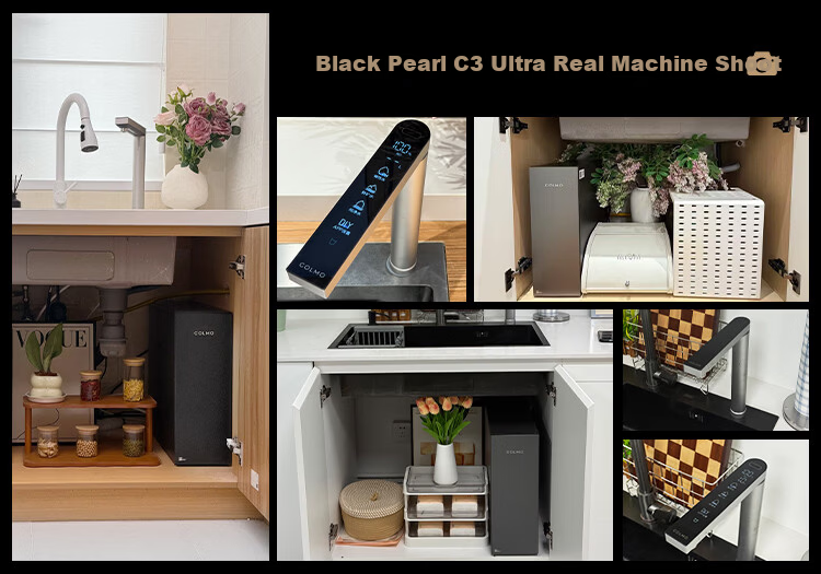 COLMO New Black Pearl Water Purifier 1200G Flow Household Under-Sink Weak Alkaline Mineral Direct Drinking RO Water Filter C3Ultra 1