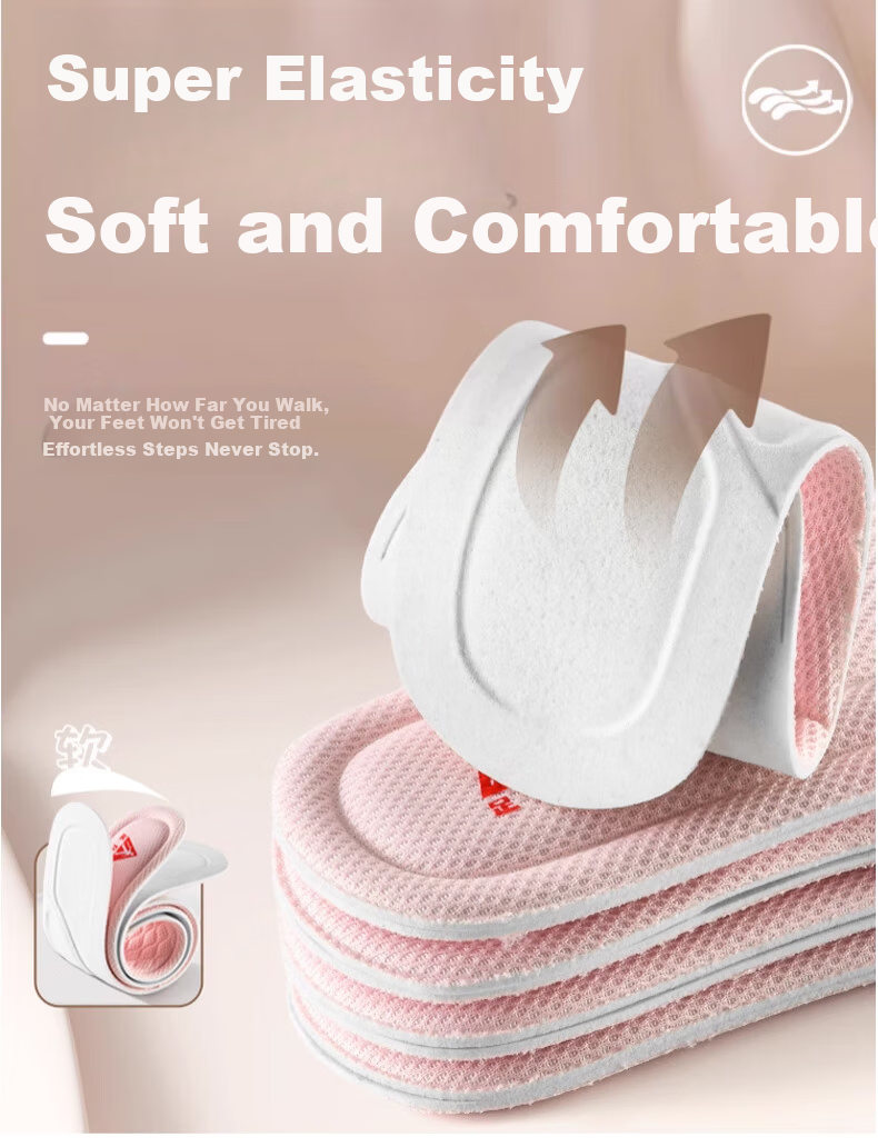 Zulijian Autumn Winter Non-Slip Insoles Thin Mugwort Deodorizing Sweat-Absorbing Soft Comfortable Sole Pink 1 Pair Size 37-38 5