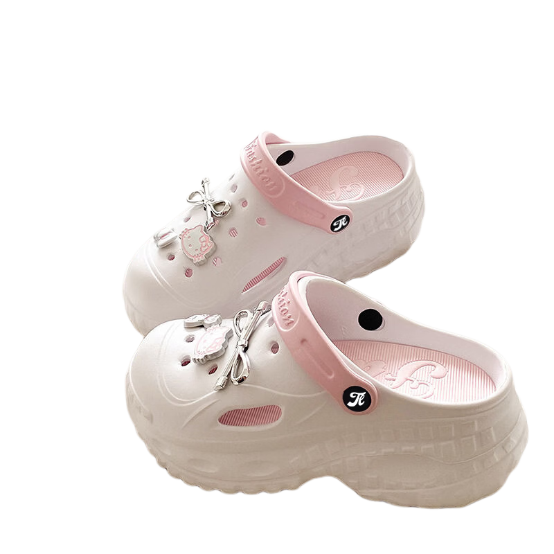 TonLion Women's Shoes 2026 Spring Summer Outdoor Sandals Ladies Closed-Toe Clog Thick Sole Beach Shoes Black Size 36-37