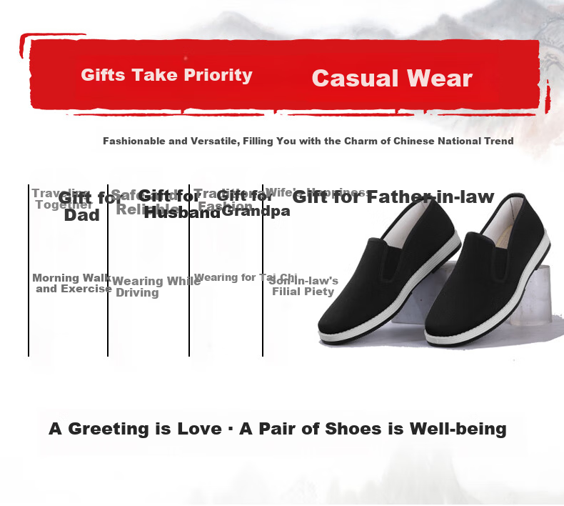 3539 Traditional Men's Cloth Shoes Herbal Antibacterial Deodorant Old Beijing Low-top Rubber Sole Casual Shoes Black Size 42 5