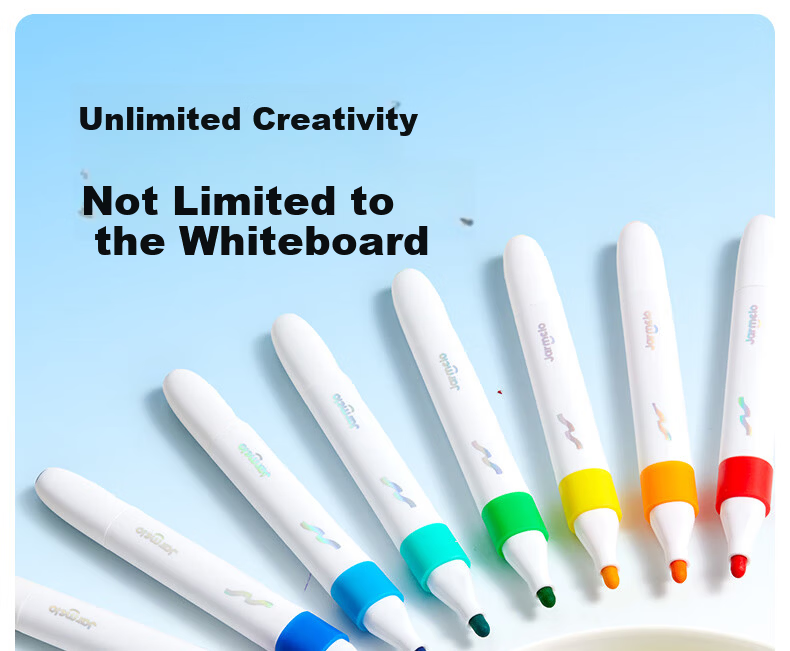 Melo Childhood Kids Double-Ended Erasable Water-Based Whiteboard Markers 12 Colors Educational Drawing Pens for Kindergarten Students Home Doodling 13