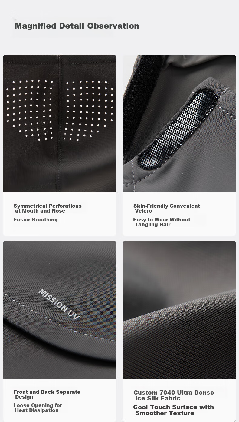 MISSION UV Ice Silk Sunscreen Face Mask Men's Cycling Mountaineering Summer UV Protection Sunshade Neck Guard Full Face Breathable Sunscreen Mask 10