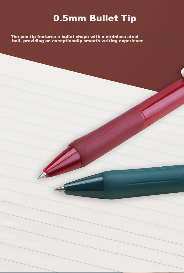 BAOKE 2PC-1969 Multifunction 4-in-1 Gel Pen 0.5mm Black Red Blue Green Teacher Student Marker Retractable Signature Pen 2pcs/Box 5