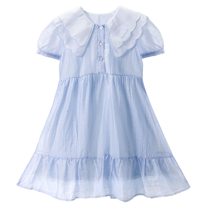Disney Girls' Tencel Dress Summer Lightweight Princess Dress for Older Children EQ083 Blue 140