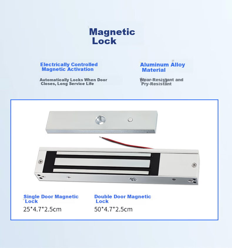 Youku Facial Recognition Fingerprint Attendance and Access Control All-in-One Machine Accessories Double Glass Door Magnetic Lock + Access Control Power Supply + Control Switch + U-Shaped Clamp 2
