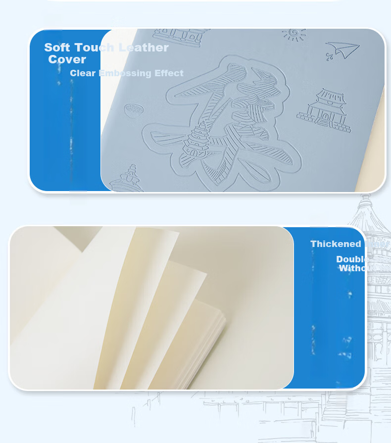 Weimei Travel Stamp A6 Collection Book Blank Stamp Journal Thickened 100 Sheets High-Quality Detachable Commemorative Magnetic Refrigerator Sticker Scenic Spot Check-in Portable Custom Logo 7