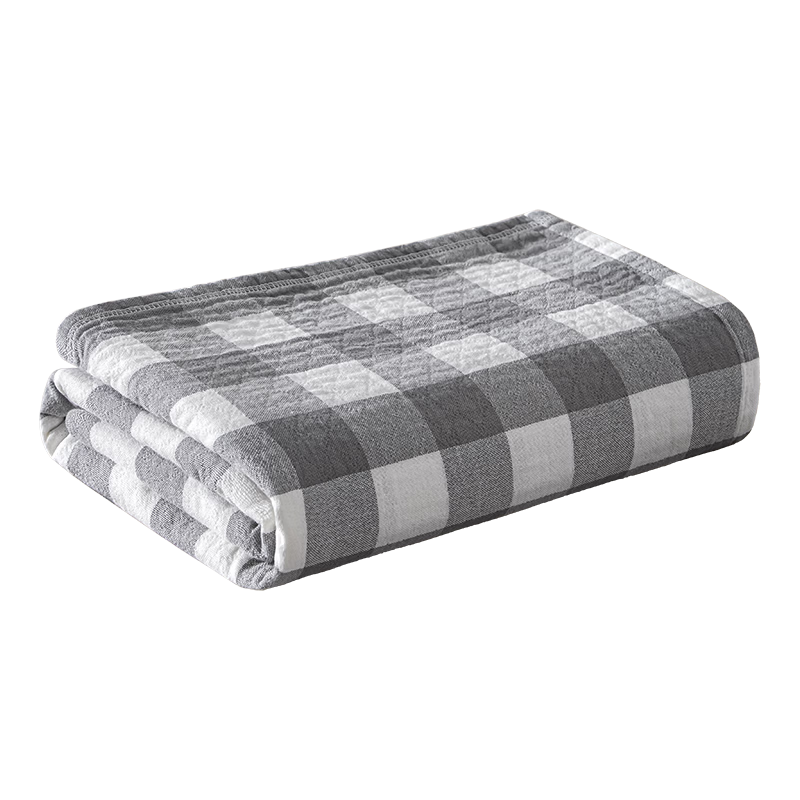 JD Jingzao 100% Cotton Gauze Blanket Air Conditioning Quilt Towel Blanket Class A Summer Quilt Morning Mist Gray 1.5x2m