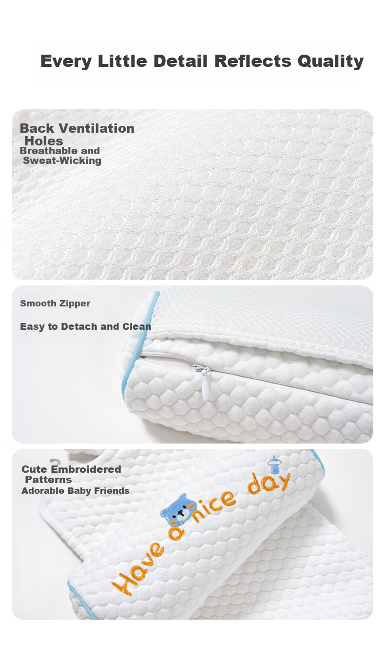 Ipoosi Baby Millet Shaping Pillow 0-6 Months Round Head Sleep Anti-Flat Head Removable Washable Newborn Adjustable Pillow 14