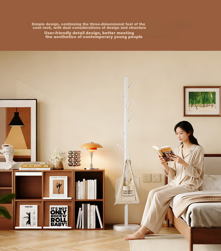 Yicai Nianhua European Style Floor Coat Rack Metal Standing Clothes Hanger Simple Corner Bag Hanger 5065-BK 21