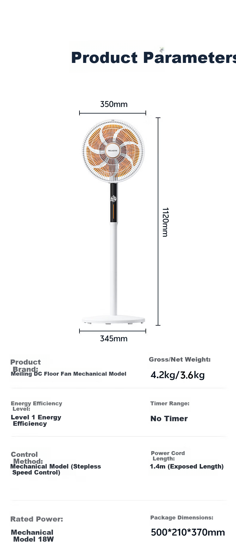 MeiLing Electric Fan/Floor Fan/Panel Fan [Level 1 Energy Efficiency + DC Inverter + Pure Copper Motor] Smart Home AI Voice Remote Control MPF-DL12621ZR Aromatherapy Model 9
