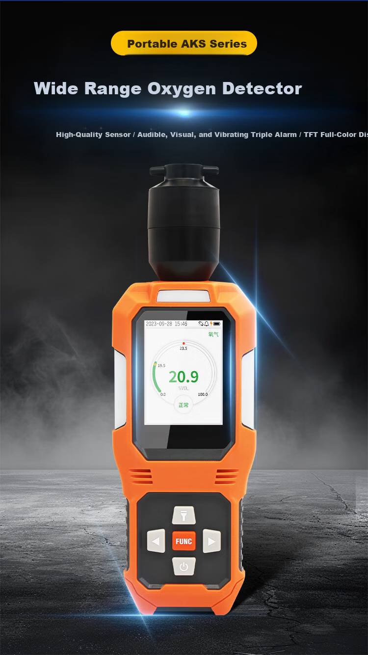 Aikosi Portable Oxygen Gas Detector Alarm O2 Concentration Tester Large Range 0-100% VOL Oxygen Meter 1