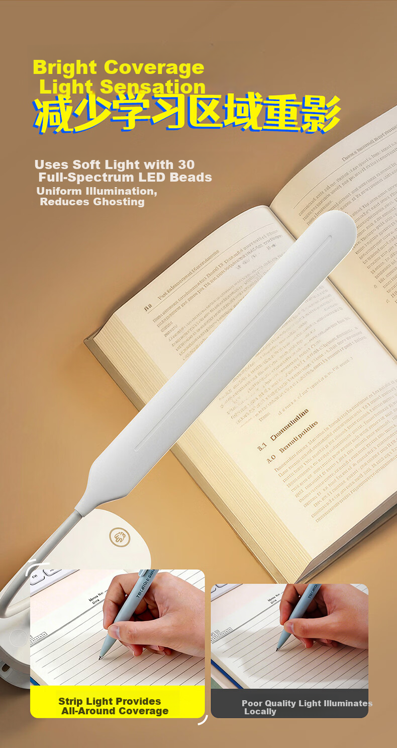 HP Pure Eye Protection Desk Lamp for Children and Students, Bedroom Bedside Lamp, Dormitory Study Reading Light 6