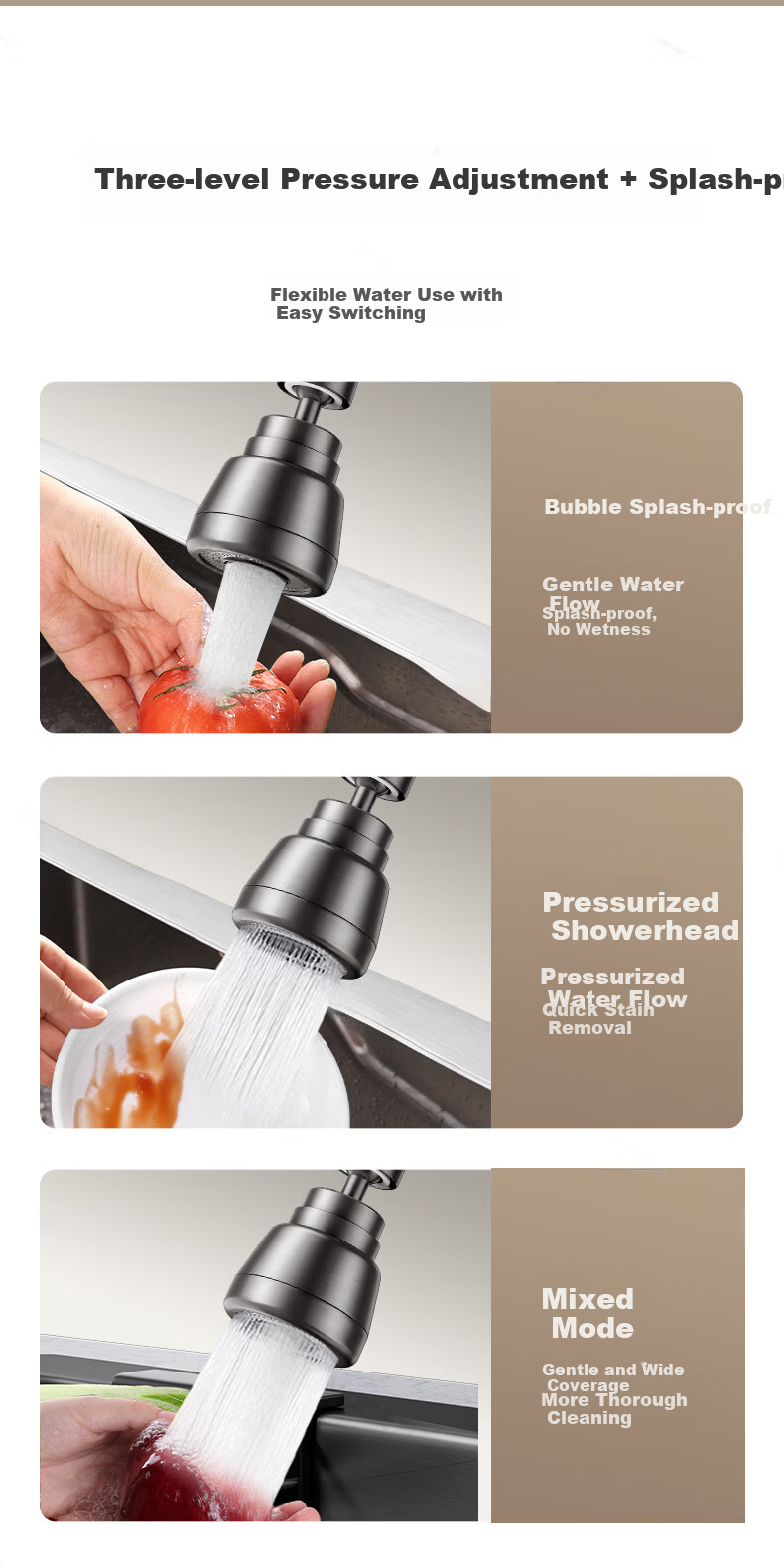 Baihan Kitchen Faucet Hot and Cold Household Sink Faucet for Washing Vegetables and Dishes 6